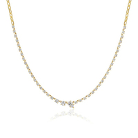 Ensemble de bijoux fins Gemnel, collier et bracelet tennis en forme de larme, avec zircone cubique en forme de poire, diamant