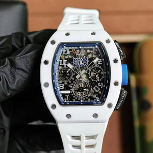 2026 Bestselling Men's Luxury <b>Watch</b>, 11-02 White Ceramic Tonneau Skeleton Flyback Chronograph GMT Dual-TimeAutomatic Men's <b>Watch</b> - Product Image 1