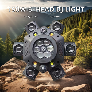 Новый мини-луч с шестью ручками, движущийся пчелиный глаз, светодиодный лазерный луч, зеленый, красный и RGB излучающие цвета для диско-вечеринки, сцены, диджея, танца, с использованием - Product Image 2