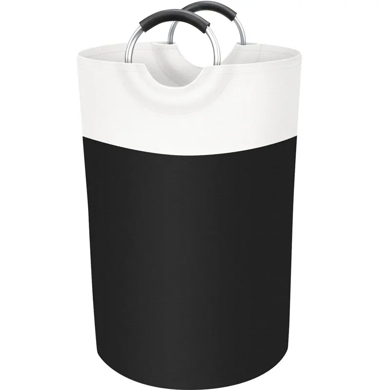Foldable round large capacity dustproof and waterproof foldable handle laundry basket