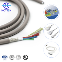 Kabel Koaksial Mikro Hotten 70CX40AWG OD=6.2mm Selubung PVC Kabel Transduser Probe USG Medis 1-5m Dapat Disesuaikan