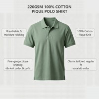 Polo 220 g/m² Business Casual 100 % Coton Piqué Logo Personnalisé