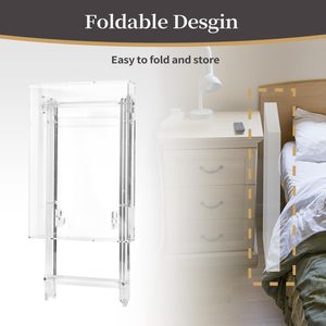 Table pliante en acrylique, plateau carré, plateau à boissons, petite table en acrylique transparente, table de service pour la cuisine et le bar, pour le salon - Product Image 4