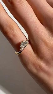 2CT Baguette Lab Grown <b>Diamond</b> Engagement <b>Ring</b> 14K Gold Solitaire Luxury Fine Jewelry Elegant Bridal <b>Ring</b> for Women - Product Image 3