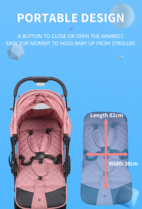 2023 hot-bán 818 + bé trọng lượng nhẹ gấp xe đẩy xe đẩy em bé 3 trong 1 - Product Image 6