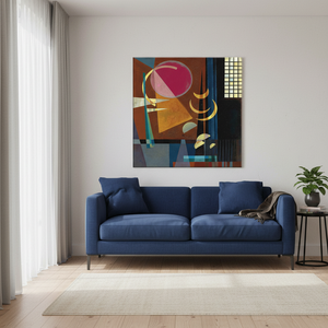 Modern Art Deco Square Panel Print <b>Canvas</b> Sleek Minimalist Hanging <b>Wall</b> Decor Wrapped <b>Canvas</b> - Product Image 3