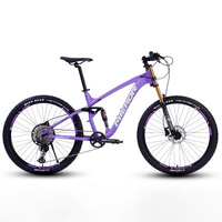 Vélo de montagne à frein à disque, cadre entièrement amorti en alliage d'aluminium, adulte, 27,5 pouces, 11 vitesses, logo personnalisé