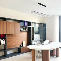 Bureau de direction contemporain en bois au design incurvé, sur mesure, OEM, pour hôtel et bureau, projet de villa de luxe au Liban