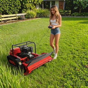 Tondeuse autoportée industrielle TS 248XD, moteur 2 temps 125cc, alimentée par batterie 24V/48V, châssis en aluminium, garantie 1 an - Product Image 1