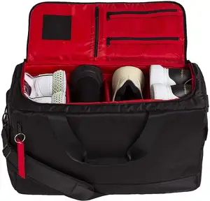 Bolsa de tênis esportiva portátil duffle, sacola de viagem para academia com compartimento para sapatos