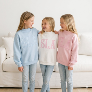 <span class=keywords><strong>Sudadera</strong></span> de Felpa Extra Grande Personalizada con Monograma y Cuello Redondo para Niñas, <span class=keywords><strong>Sudadera</strong></span> Personalizada con Cuello Redondo - Product Image 1