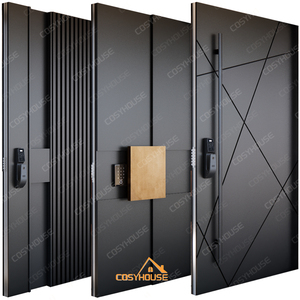 Porte de sécurité anti-effraction en acier inoxydable et aluminium de luxe Cosyhouse, serrure intelligente résistante à la corrosion, appartement extérieur - Product Image 1