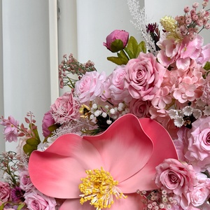 Décoration populaire d'extérieur en fleurs artificielles en soie, arche en forme de papillon pour toile de fond de mariage avec support - Product Image 5