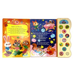 Livre sonore personnalisé OEM multilingue ABC 123, chansons de l'alphabet et de comptage personnalisables, 11 boutons, livre cartonné en tissu non tissé - Product Image 2