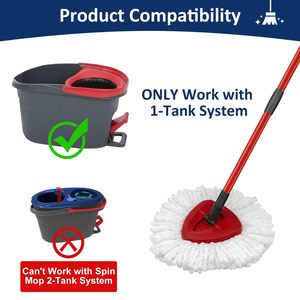 2Pack Replaceable <strong>Mop</strong> Cloth with Handle Multi-Function Microfiber <strong>Mop</strong> <strong>Head</strong> Refills for <strong>Vileda</strong> EasyWring for Spin <strong>Mop</strong> Hard Floors - Product Image 3