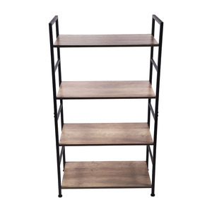 Kệ sách bằng gỗ tủ kệ sách với khung kim loại 4 lớp kệ giá lưu trữ công nghiệp kệ trưng bày - Product Image 1