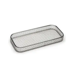 Heat Resistant Inconel 600 Stainless Steel Woven Wire Mesh Storage Basket With Handle