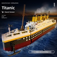 Blocs de construction de bateau de croisière Micro Nano Titanic, modèle de bateau classique à assembler soi-même, ornement, décoration de collection, cadeau de la Saint-Valentin