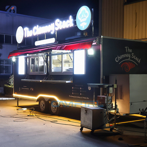 Concession de camion de restauration de 18 pieds, remorque de camion de restauration, cuisine mobile entièrement équipée, chariot à crème glacée et café - Product Image 4