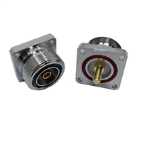 Factory 7/16 L29 DIN Female Jacket With 4 Hole Flange Panel Mount with Threads Pin for Solder Cup Rf Coaxial Connector
