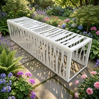 Bancs de patio avec découpe au design Europa, bancs de jardin modernes non assemblés, bancs de parc pour personnes