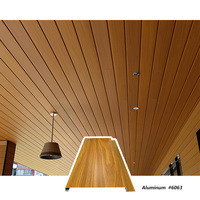 Système de plafond en aluminium imitation bois pour bardage extérieur de villa, décoration en bois pour l'extérieur