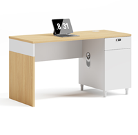 Bureau de direction moderne en MDF, table d'ordinateur économique pour bureau à domicile avec panneau en bois élégant