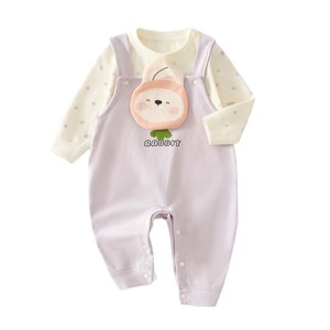 Baby Cartoon <b>Rabbit</b> Romper Set Pure Cotton Long Sleeve Overalls Unisex Newborn <b>Outfit</b> Autumn Wear - Product Image 5