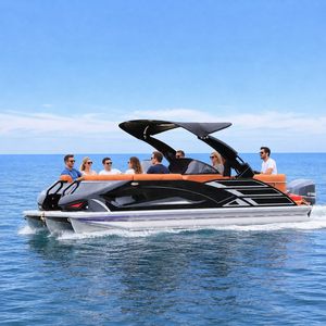 Bote Pontón KINOCEAN de 22 Pies con Remolque, Motor Fuera de Borda de 150 HP, Certificado CE, para Pesca, Fiestas y Paseos por el Lago - Product Image 1