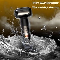 Afeitadora Eléctrica Recíproca con Cuerpo Metálico, Resistente al Agua IPX7, 4 Cuchillas, para Hombre, Recortadora Facial, Tipo C, para Uso en Hoteles