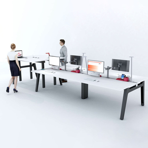 वाणिज्यिक कार्यालय फर्नीचर खुले धातु पैर कार्यालय संयोजन कार्य केंद्र टेबल 6 लोगों के लिए - Product Image 3