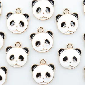 wholesale Enamel Panda Charms Black and White Panda Charms for Jewelry Making Bracelets Bulk