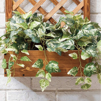 Panneau de treillis en bois de pin verni mural, bac à fleurs rectangulaire pour jardin, avec finition peinte pour une utilisation en intérieur et en extérieur