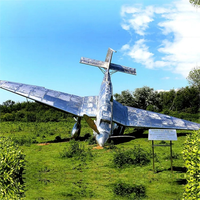 Modèle en acier inoxydable personnalisé en usine de conception gratuite d'un grand avion de transport de passagers pour la décoration de parcs et de places
