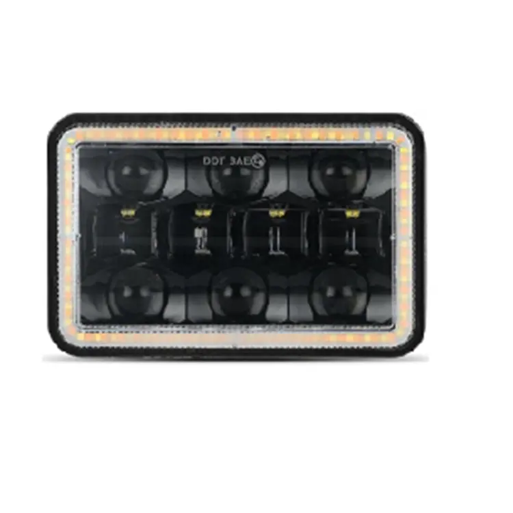 universal square four-eye six-bead angel aluminum alloy shell headlight for Wrangler