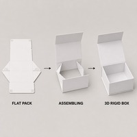 Caja de Regalo Rígida con Impresión Personalizada para Joyería, Cosméticos, Velas, Cierre Magnético, Plegable, Empaque Plano, Minimalista, Venta al Por Mayor