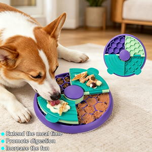 3 Layer Rotating Slow Feeder Bowls Pet Wet and Dry Food Bowl Dog Anti-choking <b>Silicone</b> Licking Pad Detachable Bowl for Dogs - Product Image 4