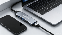 Hub USB en alliage d'aluminium pas cher, 5 ports USB 3.0, lecteur de carte TF/Micro SD, accessoires informatiques, charge de téléphone portable, pas de prise requise