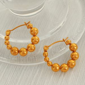 Pendientes de Aro con Forma de Bola, Aleación de Zinc, Color Oro y Plata, EH520, Joyería de Moda - Product Image 3