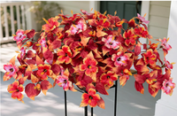 Faux fleurs d'automne artificielles pour la décoration extérieure, fausses fleurs d'hibiscus pour jardinières extérieures, plantes d'automne en soie réalistes