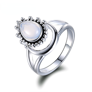 Charm Large <strong>Antique</strong> Marquise Created Moonstone Rings 925 Silver Women's Vintage Punk <strong>Jewelry</strong> <strong>Unique</strong> Anniversary Party Gift - Product Image 6