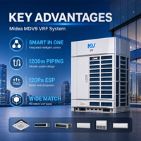 Système VRF commercial Midea MDV9, 1200m de tuyauterie, 220m de longueur réelle, 260m de longueur équivalente pour les bâtiments de grande hauteur, CVC