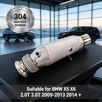 Tuyaux d'échappement en acier inoxydable personnalisés LK avec catalyseur, collecteur avant haute performance de 3 pouces pour BMW X5 X6 2.0T 3.0T 2009-2013 2014