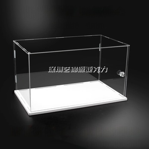 Nhà máy tùy chỉnh rõ ràng Acrylic hiển thị trường hợp, hộp hiển thị đứng với cơ sở màu trắng với cửa dustpr - Product Image 2