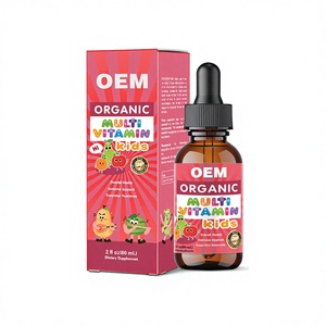 DUOZI Gouttes multivitaminées certifiées biologiques pour enfants, vitamines liquides OEM pour nourrissons et tout-petits, saveur naturelle sans sucre - Product Image 1