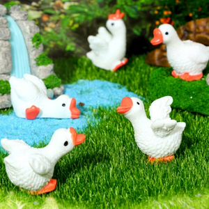 Figura de Ganso en Miniatura Lanshuo, Resina con Efecto de Goteo de Aceite 3D, Pico Naranja, Decoración para Jardín, Juguete Unisex de 5 a 7 Años - Product Image 1