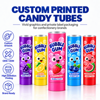 Tubes d'emballage pour chewing-gum laminés ABL imprimés sur mesure avec bouchon à vis, qualité alimentaire 12,7-35 mm
