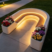 Op maat gemaakte ovale bloembak voor buiten, onregelmatige vorm, grote maat, lichte Romeinse bloempot, glasvezel tuin decoratiebank