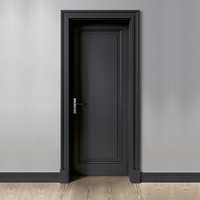 Portes en bois noires de haute qualité à vendre Porte en bois intérieure de chambre à coucher MDF pour maisons Portes en bois intérieures fantaisie