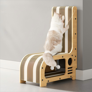 Tiragraffi a Parete per Gatti a Forma di L in Cartone Ondulato - Produzione e Vendita all'Ingrosso di Successo, Moderno e Personalizzabile, per Gatti Grandi e Piccoli - Product Image 1